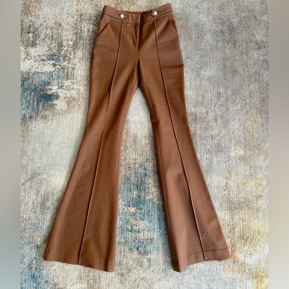 NWOT Veronica Beard Elbery Seamed Flare Pants Size 00. Cocoa - Picture 8 of 10